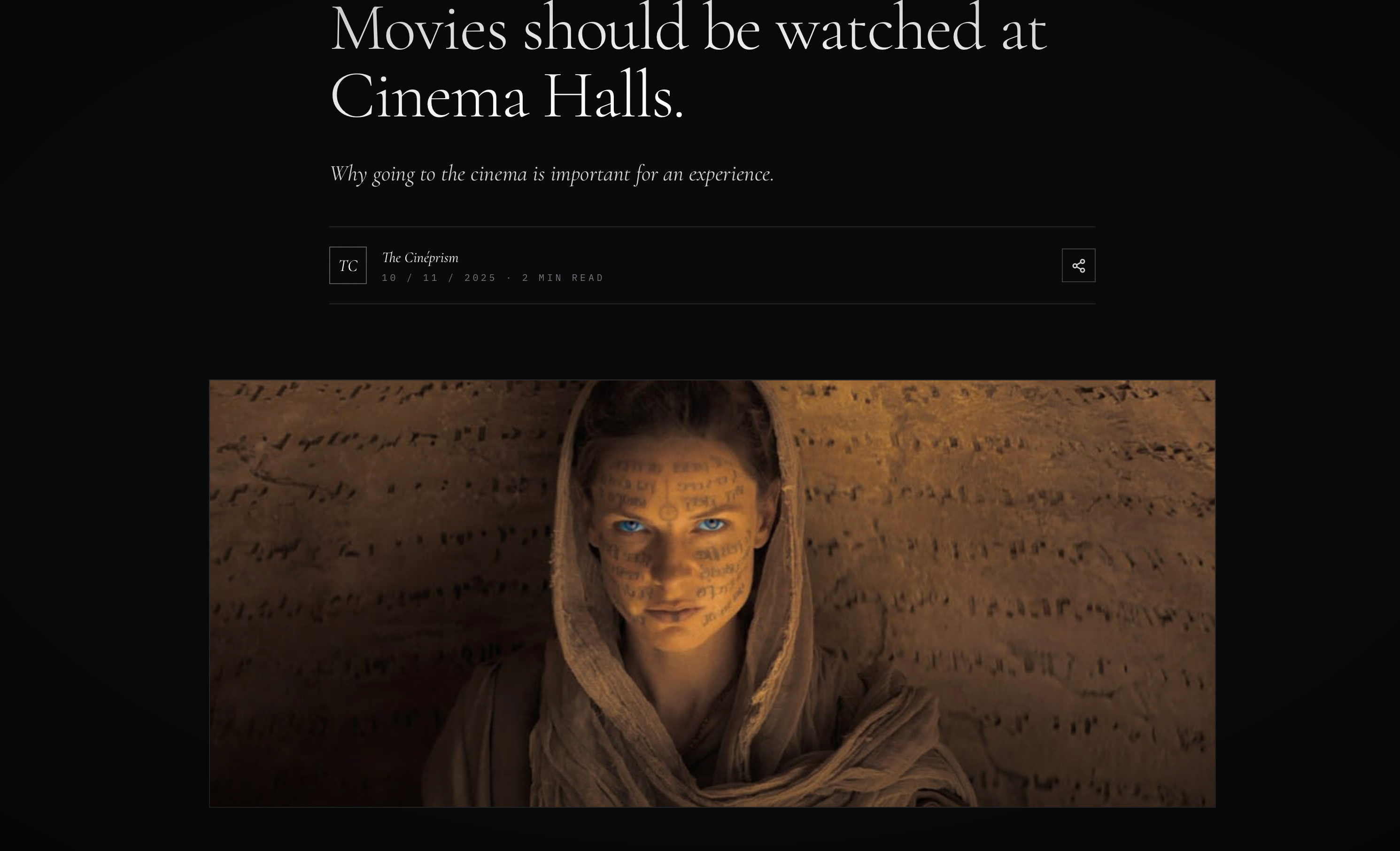 Movies Should Be Watched at Cinema Halls