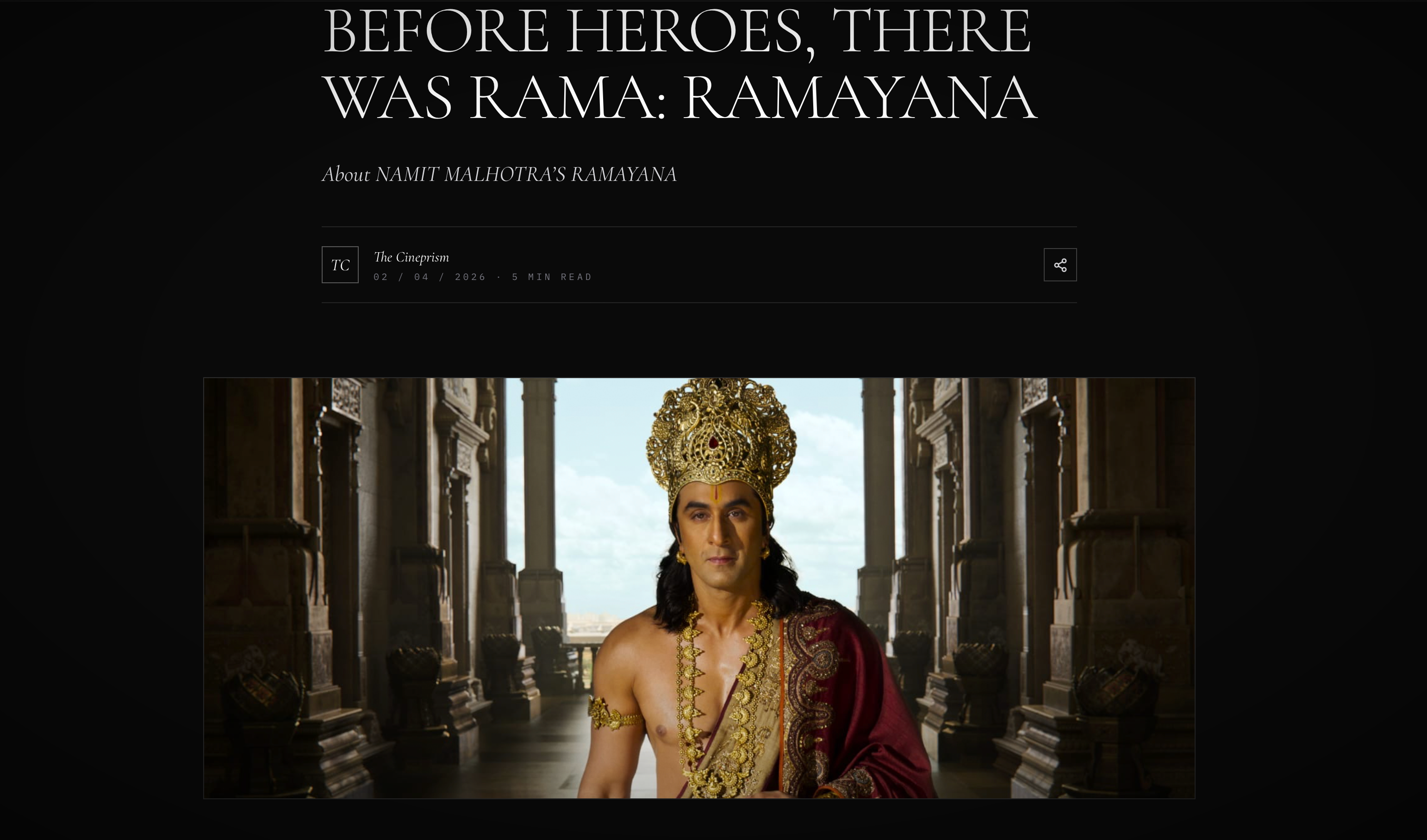 Before Heroes, There Was Rama: Ramayana